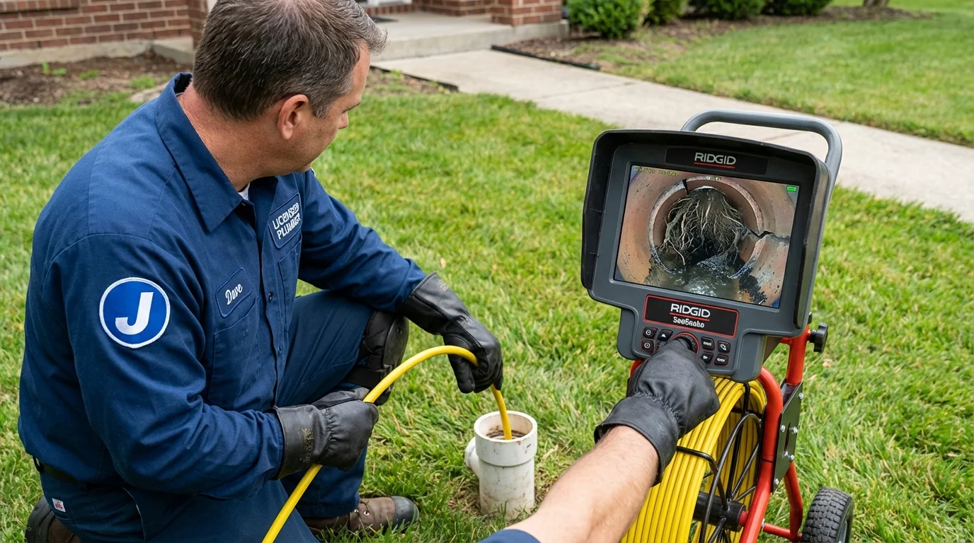 Sewer camera inspection being performed by Johns Plumbing LLC in Alabaster