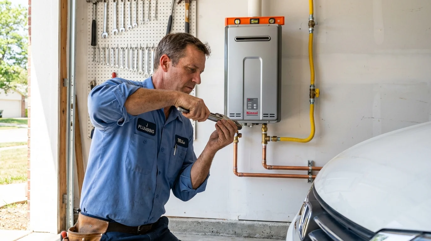 Tankless water heater installation by a Johns Plumbing LLC plumber in Alabaster